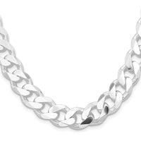 Sterling Silver Rhodium-Plated 13mm Curb Chain Necklace - 20 Inches by Lumare Gioia