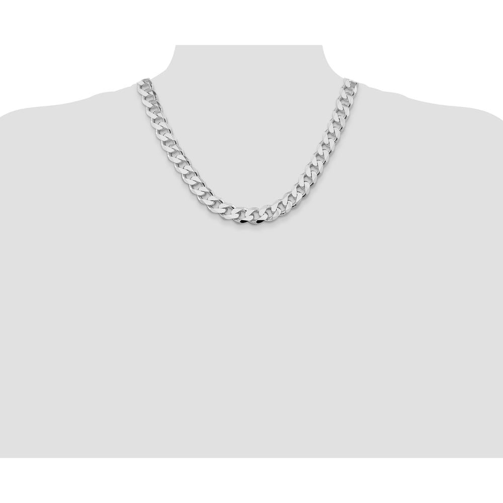 Sterling Silver Rhodium-Plated 13mm Curb Chain Necklace - 20 Inches by Lumare Gioia