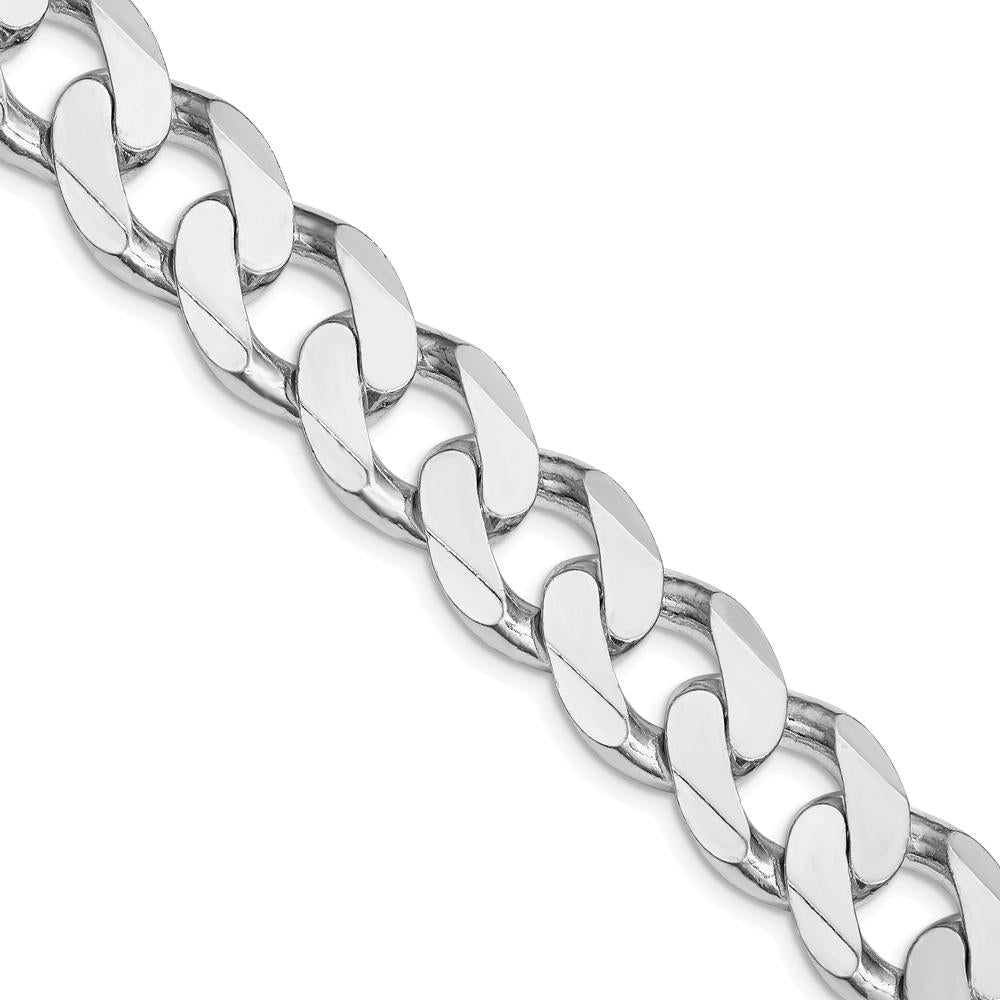 Sterling Silver Rhodium-Plated 14.5mm Curb Chain Necklace - 24 Inches by Lumare Gioia