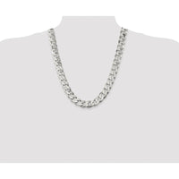 Sterling Silver Rhodium-Plated 14.5mm Curb Chain Necklace - 24 Inches by Lumare Gioia