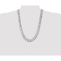 Sterling Silver Rhodium-Plated 14.5mm Curb Chain Necklace - 26 inches by Lumare Gioia
