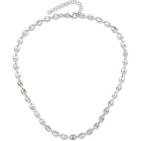 Sterling Silver Rhodium-Plated 16in Fancy Link Necklace with 2in Extender by Lumare Gioia