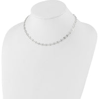 Sterling Silver Rhodium-Plated 16in Fancy Link Necklace with 2in Extender by Lumare Gioia