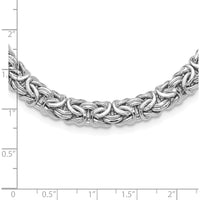 Sterling Silver Rhodium-Plated 17" Byzantine Link Necklace - 8.25mm Width by Lumare Gioia