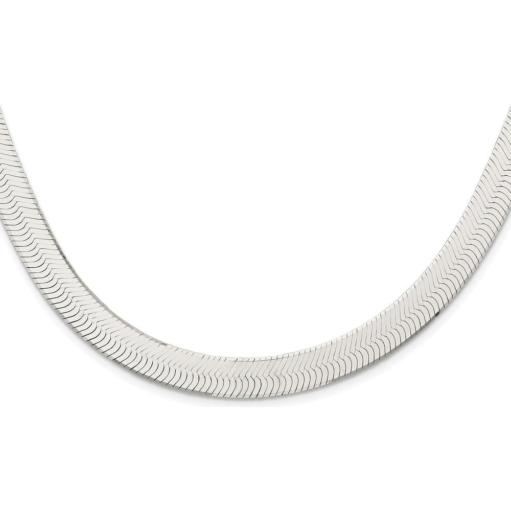 Sterling Silver Rhodium-Plated 18" 10.5mm Magic Herringbone Chain Necklace by Lumare Gioia
