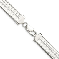 Sterling Silver Rhodium-Plated 18" 10.5mm Magic Herringbone Chain Necklace by Lumare Gioia