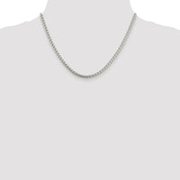 Sterling Silver Rhodium-Plated 18" 3.6mm Round Box Chain with Polished Finish by Lumare Gioia