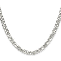 Sterling Silver Rhodium-Plated 18" 5.7mm Double Diamond-Cut Curb Chain by Lumare Gioia