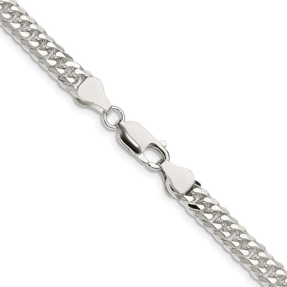 Sterling Silver Rhodium-Plated 18" 5.7mm Double Diamond-Cut Curb Chain by Lumare Gioia