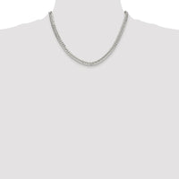 Sterling Silver Rhodium-Plated 18" 5.7mm Double Diamond-Cut Curb Chain by Lumare Gioia