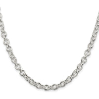Sterling Silver Rhodium-Plated 18" 6.1mm Cable Chain with Lobster Clasp by Lumare Gioia