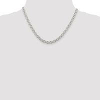 Sterling Silver Rhodium-Plated 18" 6.1mm Cable Chain with Lobster Clasp by Lumare Gioia