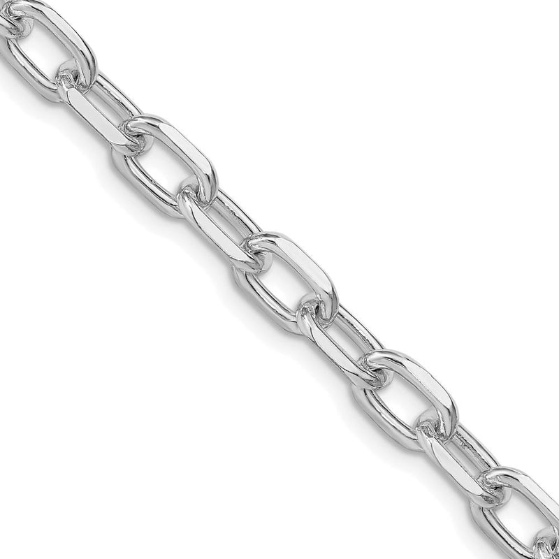 Sterling Silver Rhodium-Plated 18" Cable Chain with Diamond-Cut Links by Lumare Gioia