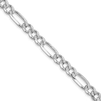 Sterling Silver Rhodium-Plated 18" Figaro Chain with Pave Texture - 7.25mm Width by Lumare Gioia