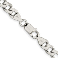 Sterling Silver Rhodium-Plated 18" Figaro Chain with Pave Texture - 7.25mm Width by Lumare Gioia