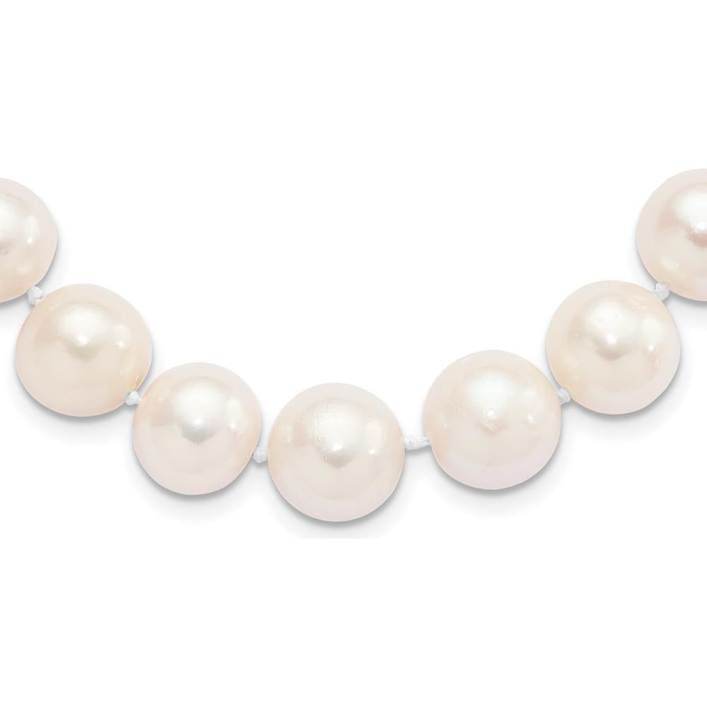 Sterling Silver Rhodium-Plated 18" Necklace with 11-12mm White Freshwater Cultured Pearls by Monteluci Fine Jewelry