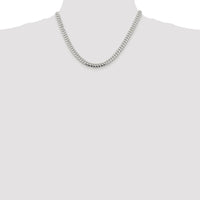 Sterling Silver Rhodium-Plated 18" Polished Domed Curb Chain 6.4mm Width by Lumare Gioia