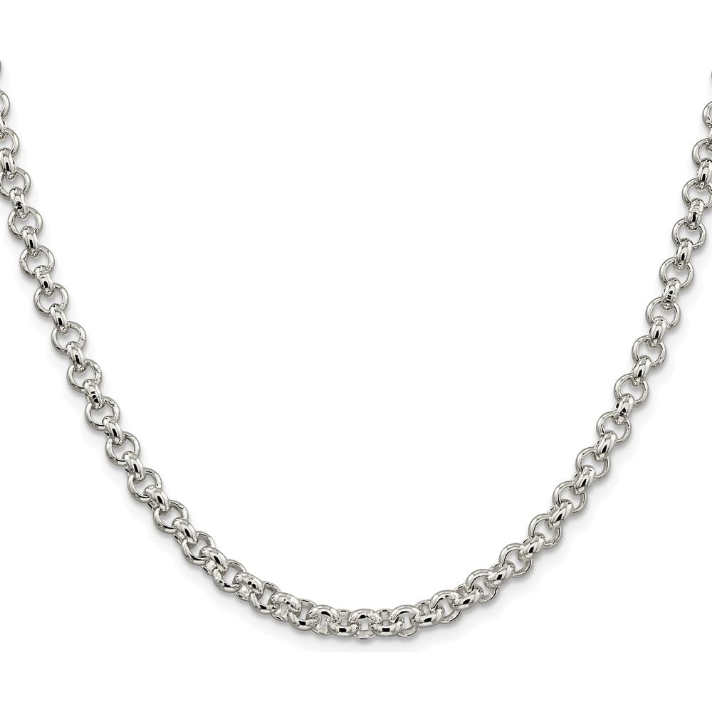 Sterling Silver Rhodium-Plated 18" Rolo Chain with Polished Finish by Lumare Gioia