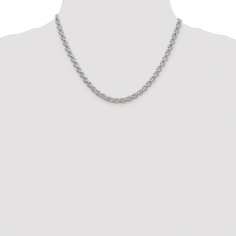Sterling Silver Rhodium-Plated 18" Rolo Chain with Polished Finish by Lumare Gioia