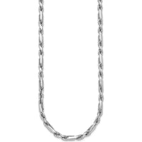 Sterling Silver Rhodium-Plated 19.75" Polished Figaro Rope Chain Necklace 4.75mm by Lumare Gioia