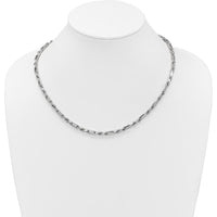 Sterling Silver Rhodium-Plated 19.75" Polished Figaro Rope Chain Necklace 4.75mm by Lumare Gioia