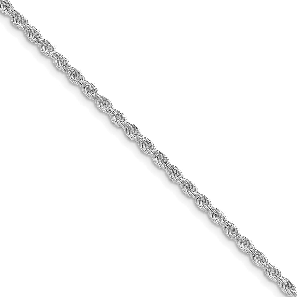Sterling Silver Rhodium-Plated 2.25mm Diamond-Cut Rope Chain - 100 Inches by Lumare Gioia