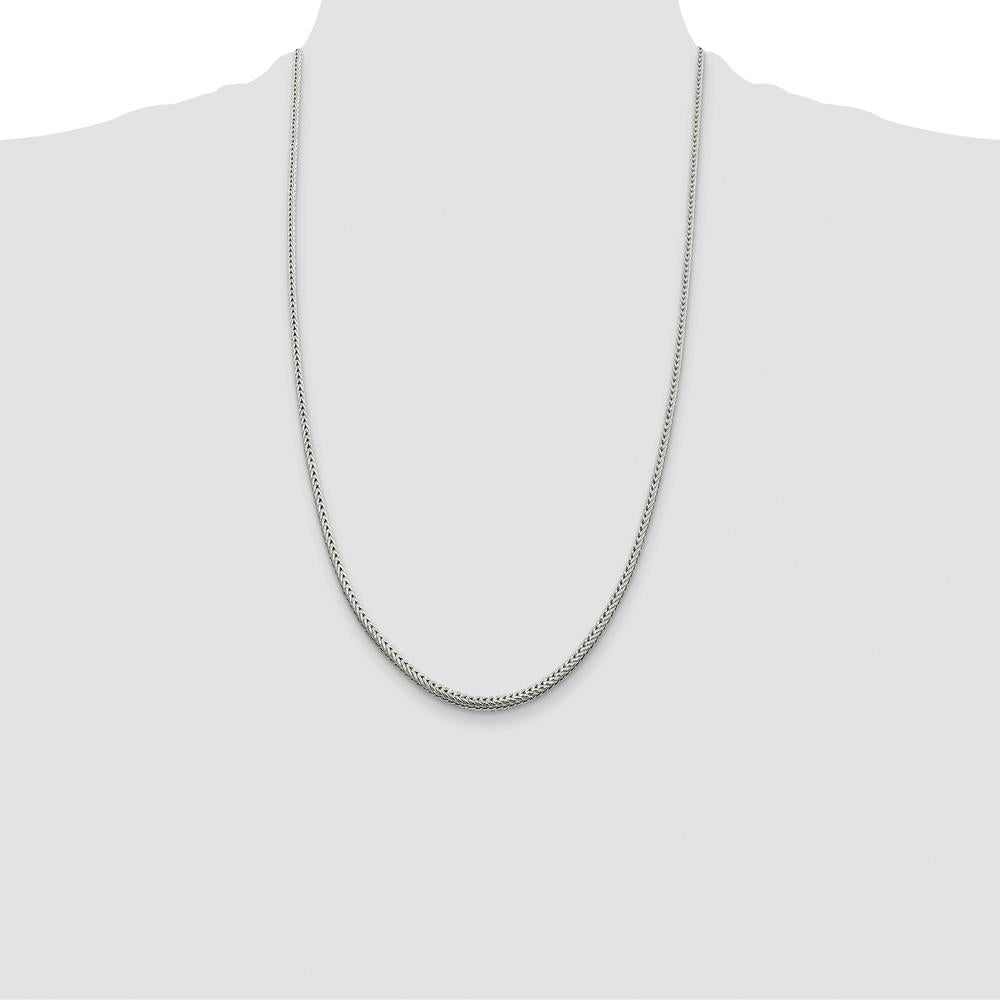 Sterling Silver Rhodium-Plated 2.5mm Diamond-Cut Round Franco Chain - 26 inch by Lumare Gioia