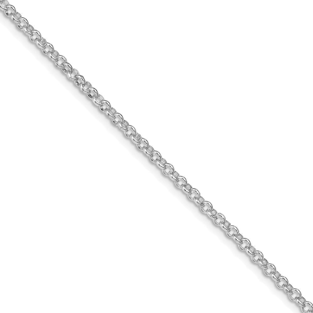 Sterling Silver Rhodium-Plated 2.8mm Rolo Chain 100" Spool by Lumare Gioia