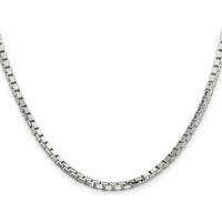 Sterling Silver Rhodium-Plated 2.9mm 8 Sided Diamond-Cut Box Chain Necklace - 28 Inches by Lumare Gioia