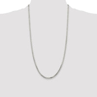 Sterling Silver Rhodium-Plated 2.9mm 8 Sided Diamond-Cut Box Chain Necklace - 28 Inches by Lumare Gioia