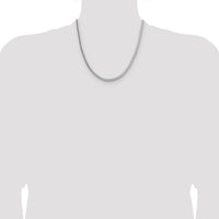 Sterling Silver Rhodium-Plated 20" 3.4mm Diamond-Cut Round Franco Chain by Lumare Gioia