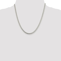Sterling Silver Rhodium-Plated 20" 3.6mm Round Box Chain with Lobster Clasp by Lumare Gioia