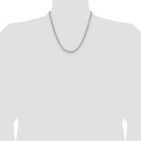 Sterling Silver Rhodium-Plated 20" 4.7mm Diamond-Cut Square Franco Chain by Lumare Gioia