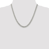 Sterling Silver Rhodium-Plated 20" 5.5mm Pavé Curb Chain with Lobster Clasp by Lumare Gioia