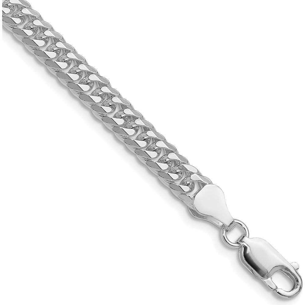 Sterling Silver Rhodium-Plated 20" 5.7mm Diamond-Cut Curb Chain by Lumare Gioia