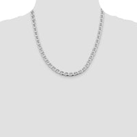 Sterling Silver Rhodium-Plated 20" 6.5mm Anchor Curb Chain with Lobster Clasp by Lumare Gioia