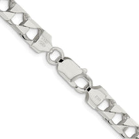 Sterling Silver Rhodium-Plated 20" 7.2mm Diamond-Cut Square Curb Chain by Lumare Gioia