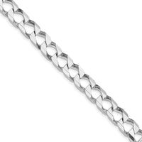 Sterling Silver Rhodium-Plated 20" 8.6mm Diamond-Cut Square Curb Chain by Lumare Gioia