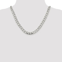 Sterling Silver Rhodium-Plated 20" 8.6mm Diamond-Cut Square Curb Chain by Lumare Gioia