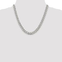 Sterling Silver Rhodium-Plated 20" 9.3mm Pavé Curb Chain by Lumare Gioia
