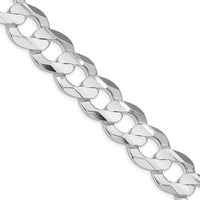 Sterling Silver Rhodium-Plated 20" Concave Beveled Curb Chain - 15.75mm Width by Lumare Gioia