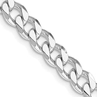 Sterling Silver Rhodium-Plated 20" Curb Chain Necklace - Polished Finish by Lumare Gioia