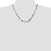 Sterling Silver Rhodium-Plated 20" Curb Chain Necklace - Polished Finish by Lumare Gioia