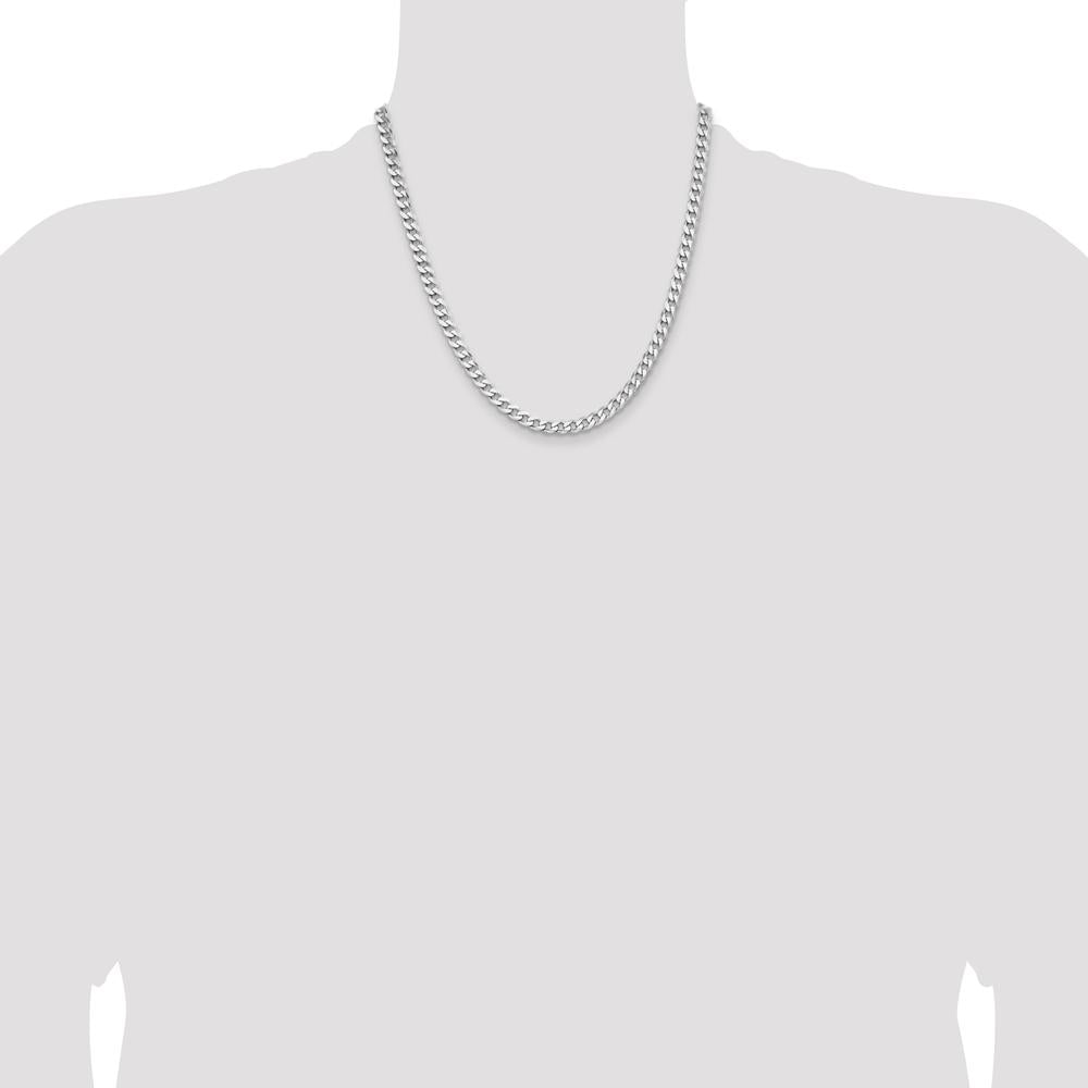 Sterling Silver Rhodium-Plated 20" Curb Chain with Polished Finish by Lumare Gioia