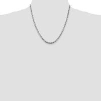 Sterling Silver Rhodium-Plated 20" Diamond-Cut Rope Chain Necklace - 3.75mm Width by Lumare Gioia