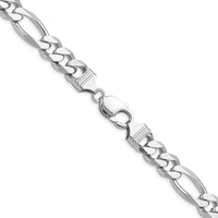 Sterling Silver Rhodium-Plated 20" Figaro Chain - 10.2mm Width by Lumare Gioia
