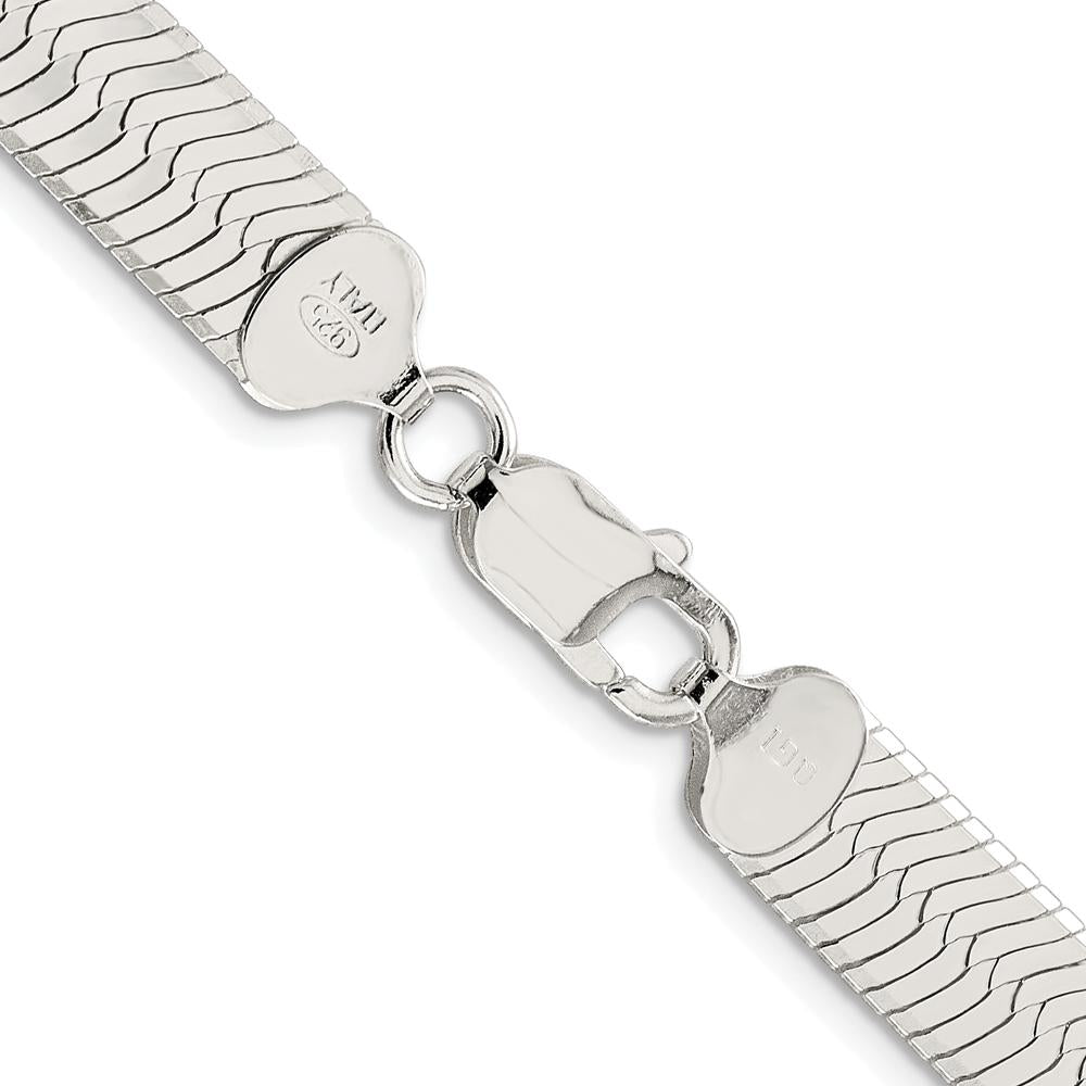 Sterling Silver Rhodium-Plated 20" Magic Herringbone Chain - 8.75mm Width by Lumare Gioia