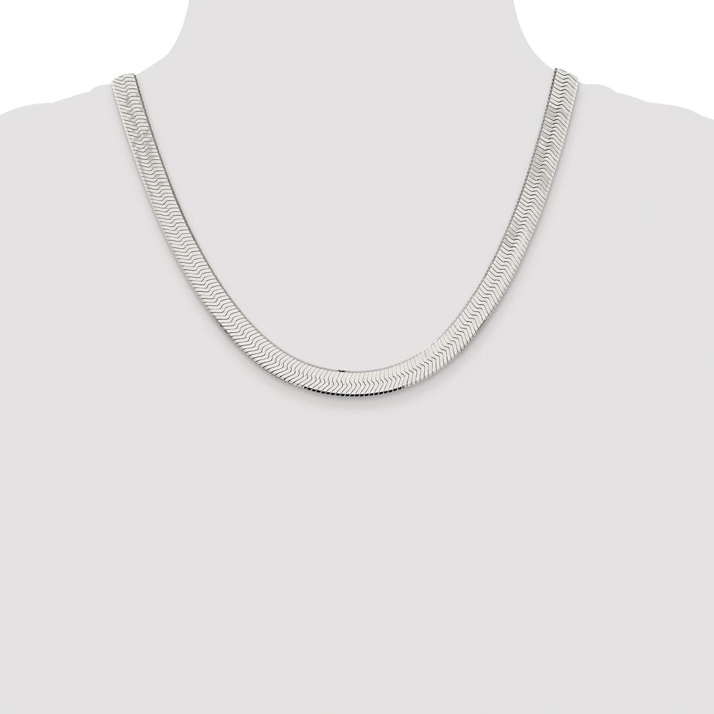 Sterling Silver Rhodium-Plated 20" Magic Herringbone Chain - 8.75mm Width by Lumare Gioia
