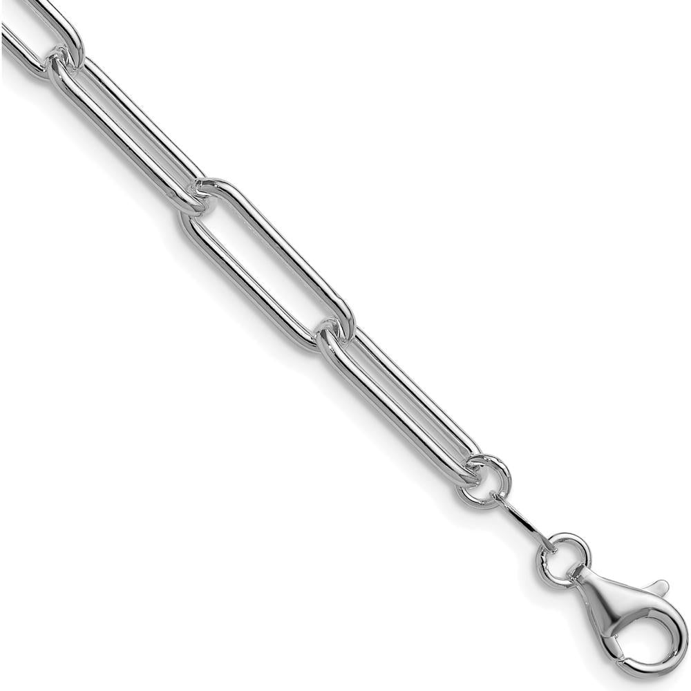 Sterling Silver Rhodium-Plated 20" Paperclip Chain Necklace - 5.5mm Width by Lumare Gioia