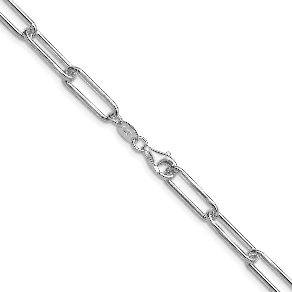 Sterling Silver Rhodium-Plated 20" Paperclip Chain Necklace - 5.5mm Width by Lumare Gioia